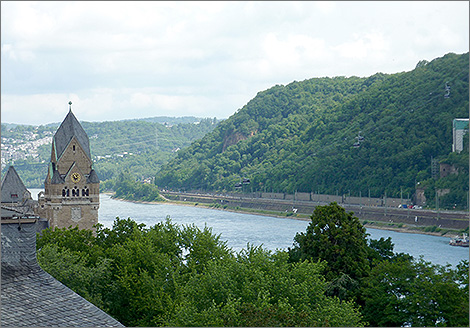 Blick vom Dach Schloss Koblenz zur Station 60